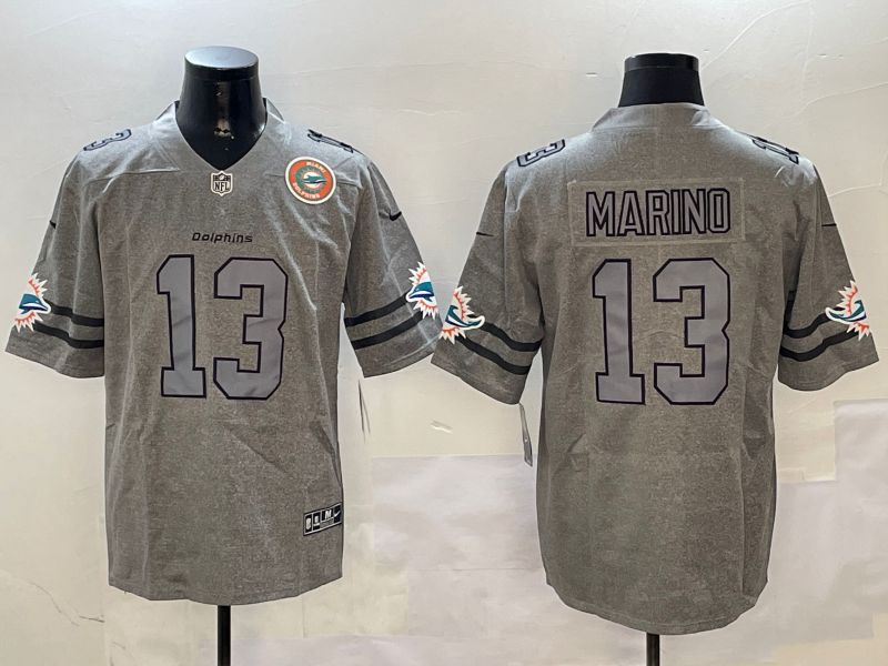 Men Miami Dolphins #13 Marino Grey Throwback 2024 Nike Limited NFL Jersey style 01021->miami dolphins->NFL Jersey